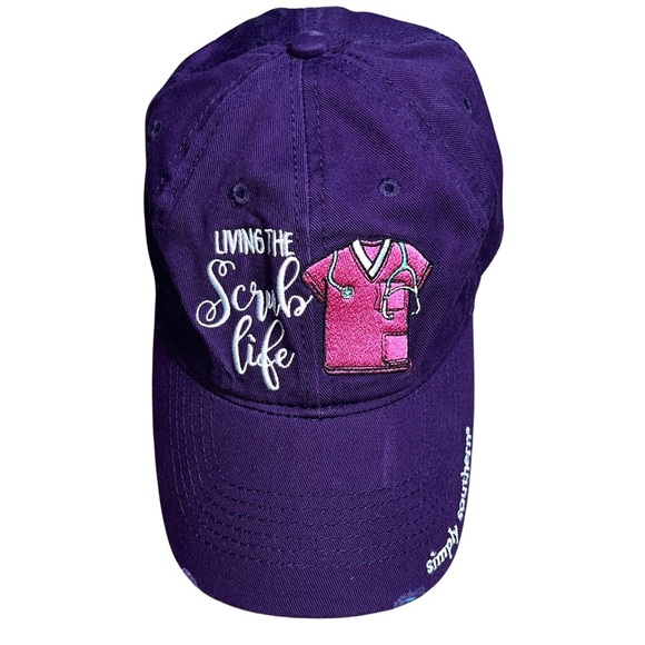 Simply Southern “Living the Scrub Life” Nurse Hat – Purple Baseball Cap | Y2K - Picture 8 of 10